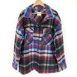 Jade & Ivory By 26 International Plaid Shirt Jacket, Sz 3X